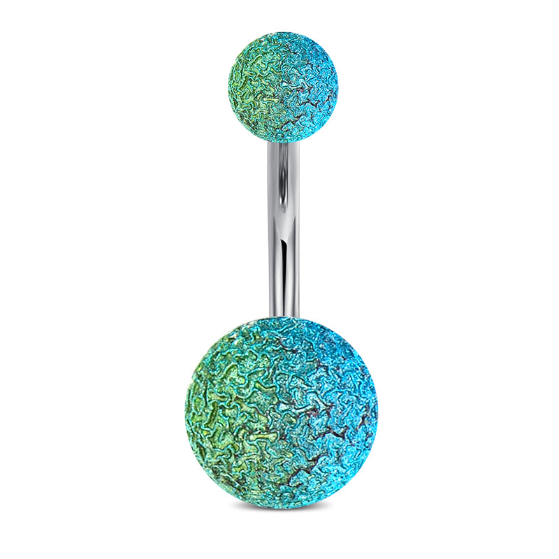 Green Matt Ball Belly Button Ring