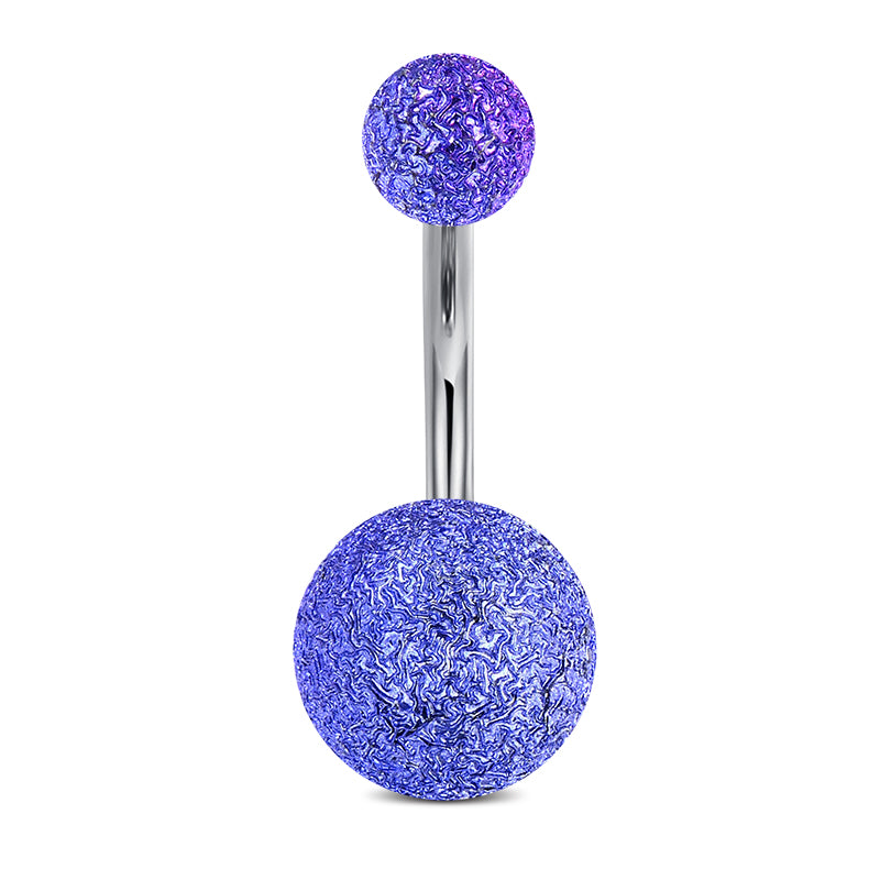 Purple Matt Ball Belly Button Ring