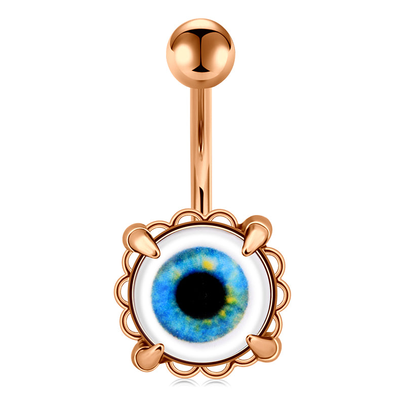 Rose Gold Evil Eyes belly ring