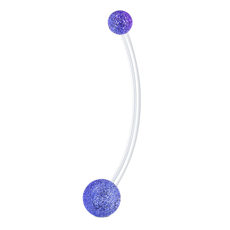 Dark Blue Purple Pregnancy Belly Rings Shinny Ball 38MM Curved