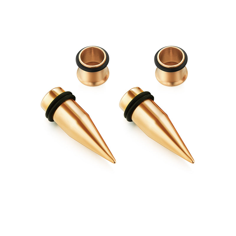 14g rosegold ear gauge taper