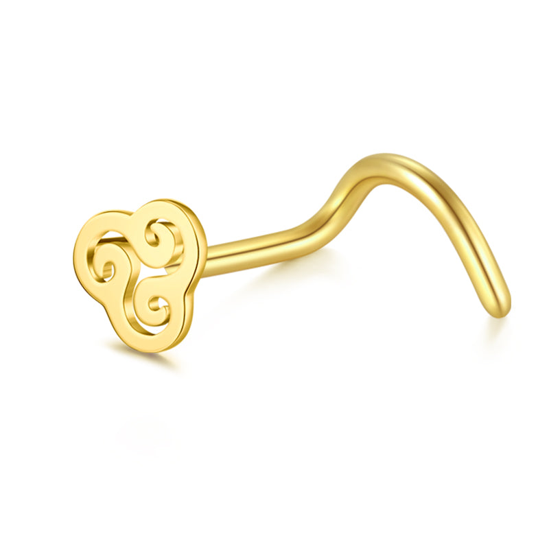 Gold Cloud Shape Nose Stud for Women 