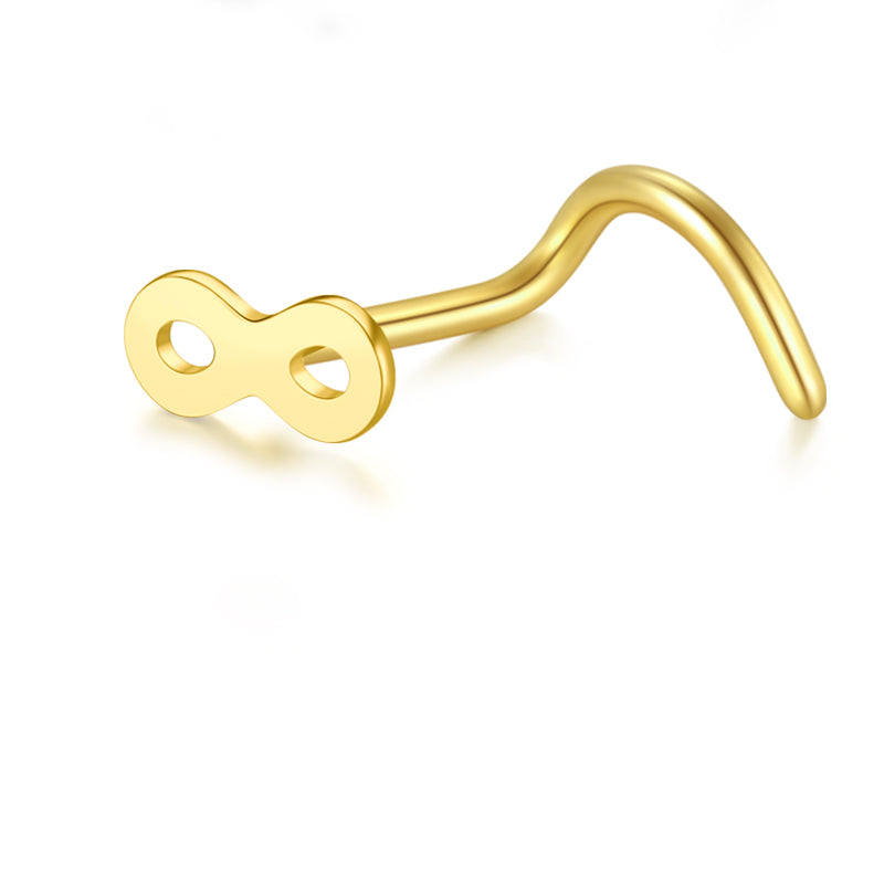  8 Shape Gold Nose Stud for Women 