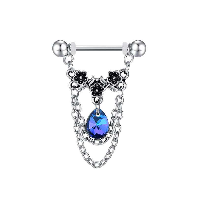 Blue dangle 16mm Nipple Shield Ring