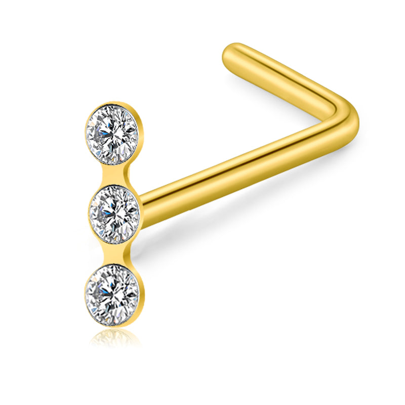 Gold Zirconium Top Nose Stud