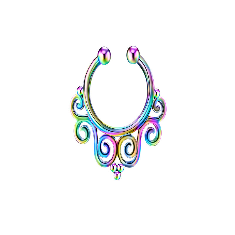 HorseShoe Cloud Edge Fake Nose Ring Hoop