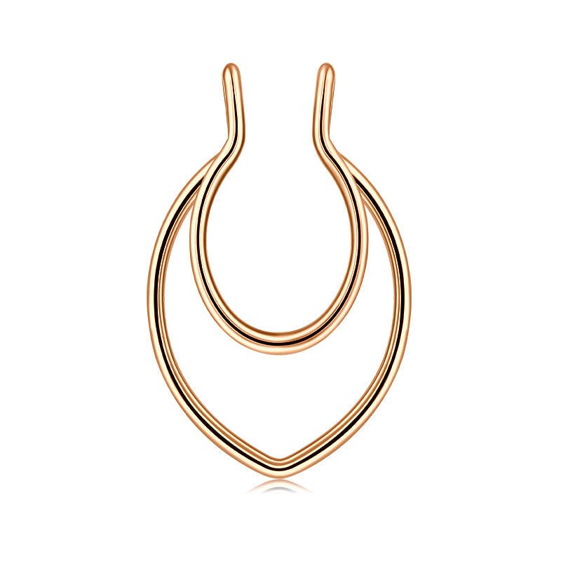 Double Deck Fake Nose Ring Hoop