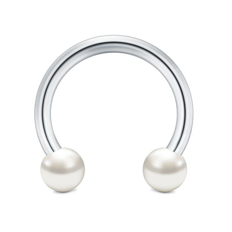 Horseshoe Pearl 16G Septum Ring Helix Earring Piercing