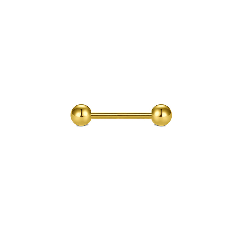 Gold 16G Nipple Tongue Ring