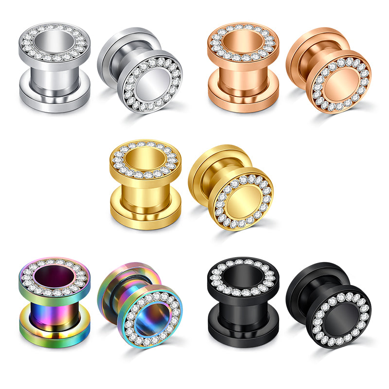 Stainless Steel Ear Tunnel Plug Flesh Expander Piercing 4mm-16mm)